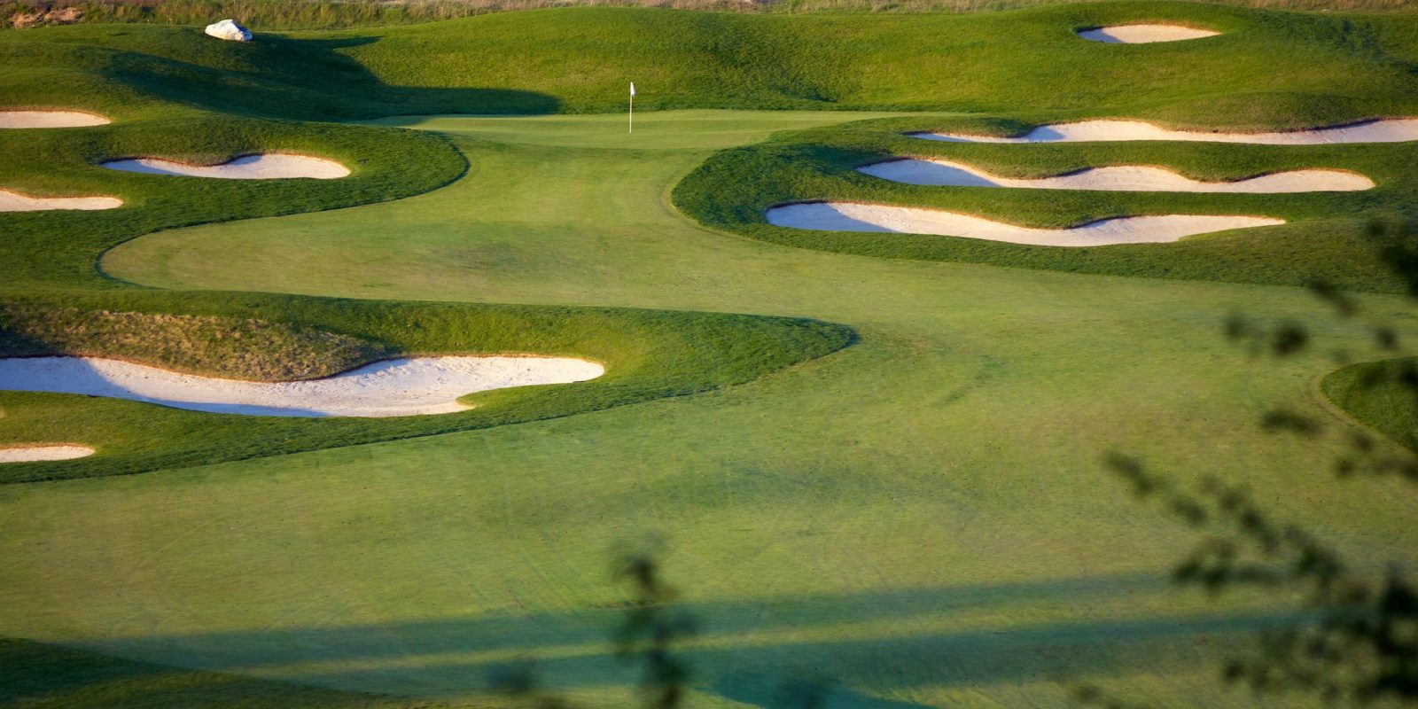 Idyllic Golf Course Hole Scene